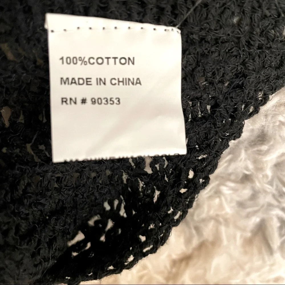 Boho Style Crochet Halter Top Bralette Black - Picture 12 of 13